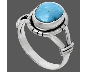 Natural Turquoise Morenci Mine Ring size-7.5 SDR244920 R-1533, 8x10 mm