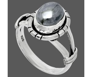 Gunmetal Ring size-7.5 SDR244924 R-1533, 7x9 mm