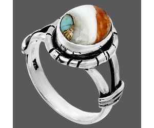 Spiny Oyster Turquoise Ring size-6 SDR244925 R-1533, 8x10 mm