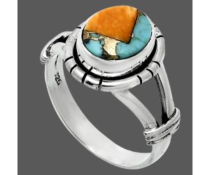 Spiny Oyster Turquoise Ring size-8 SDR244927 R-1533, 8x10 mm