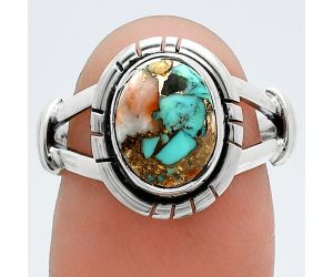 Spiny Oyster Turquoise Ring size-7 SDR244929 R-1533, 8x10 mm