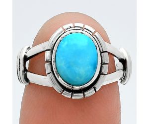 Natural Rare Turquoise Nevada Aztec Mt Ring size-7 SDR244937 R-1533, 7x9 mm