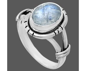 Rainbow Moonstone Ring size-7.5 SDR244950 R-1533, 8x10 mm