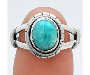 Natural Rare Turquoise Nevada Aztec Mt Ring size-7 SDR244957 R-1533, 7x9 mm