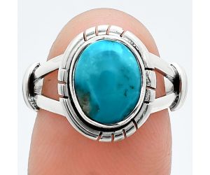 Natural Rare Turquoise Nevada Aztec Mt Ring size-7 SDR244967 R-1533, 8x10 mm