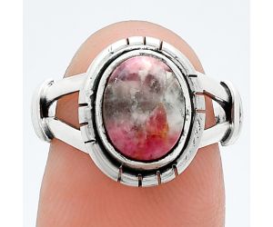 Pink Thulite Ring size-6 SDR244968 R-1533, 8x10 mm