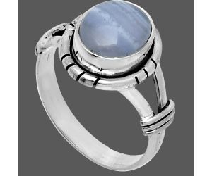 Blue Lace Agate Ring size-8 SDR244984 R-1533, 8x10 mm