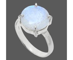 Faceted Rainbow Moonstone Ring size-9 SDR244989 R-1019, 12x12 mm