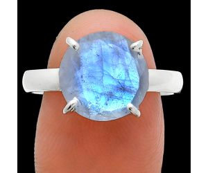 Faceted Rainbow Moonstone Ring size-10 SDR244996 R-1019, 12x12 mm