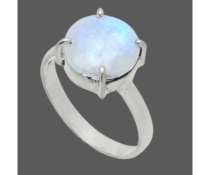 Faceted Rainbow Moonstone Ring size-10 SDR244996 R-1019, 12x12 mm