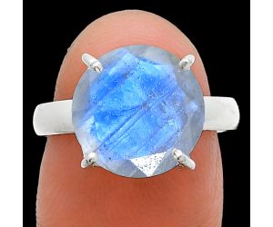 Faceted Rainbow Moonstone Ring size-7 SDR244998 R-1019, 12x12 mm