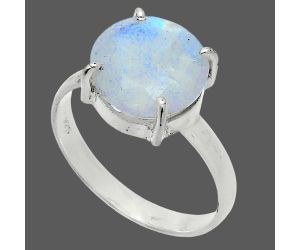 Faceted Rainbow Moonstone Ring size-10 SDR244999 R-1019, 12x12 mm