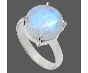 Faceted Rainbow Moonstone Ring size-7 SDR245010 R-1019, 12x12 mm