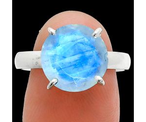 Faceted Rainbow Moonstone Ring size-9 SDR245011 R-1019, 12x12 mm