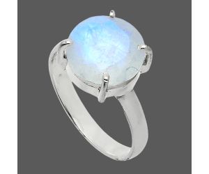 Faceted Rainbow Moonstone Ring size-9 SDR245011 R-1019, 12x12 mm