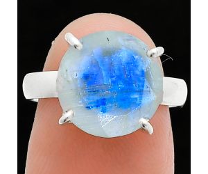 Faceted Rainbow Moonstone Ring size-7 SDR245014 R-1019, 12x12 mm