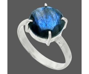 Faceted Blue Labradorite Ring size-10 SDR245021 R-1019, 12x12 mm