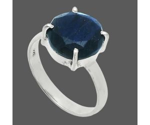 Faceted Blue Labradorite Ring size-9 SDR245032 R-1019, 12x12 mm