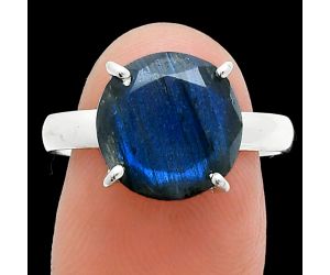 Faceted Blue Labradorite Ring size-9 SDR245038 R-1019, 12x12 mm