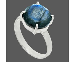 Faceted Blue Labradorite Ring size-9 SDR245038 R-1019, 12x12 mm