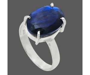 Faceted Blue Labradorite Ring size-7 SDR245043 R-1019, 10x14 mm