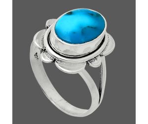 Natural Rare Turquoise Nevada Aztec Mt Ring size-8 SDR245053 R-1342, 8x12 mm