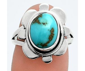 Natural Rare Turquoise Nevada Aztec Mt Ring size-7 SDR245055 R-1342, 8x11 mm