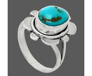 Natural Rare Turquoise Nevada Aztec Mt Ring size-7 SDR245055 R-1342, 8x11 mm