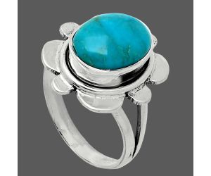 Natural Rare Turquoise Nevada Aztec Mt Ring size-7 SDR245056 R-1342, 9x12 mm