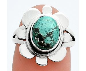 Lucky Charm Tibetan Turquoise Ring size-6.5 SDR245059 R-1342, 8x10 mm