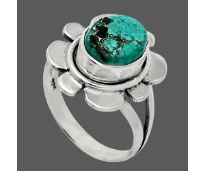 Lucky Charm Tibetan Turquoise Ring size-6.5 SDR245059 R-1342, 8x10 mm