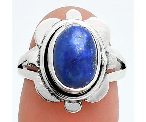 Lapis Lazuli Ring size-7.5 SDR245060 R-1342, 8x11 mm