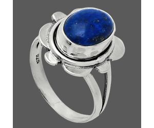 Lapis Lazuli Ring size-7.5 SDR245060 R-1342, 8x11 mm