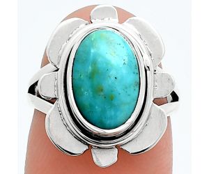 Natural Rare Turquoise Nevada Aztec Mt Ring size-6 SDR245061 R-1342, 8x12 mm