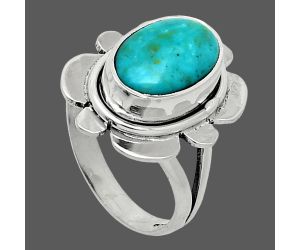 Natural Rare Turquoise Nevada Aztec Mt Ring size-6 SDR245061 R-1342, 8x12 mm