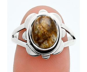 Stick Agate Ring size-8 SDR245070 R-1342, 8x10 mm