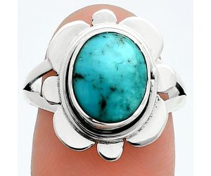 Natural Rare Turquoise Nevada Aztec Mt Ring size-8 SDR245073 R-1342, 9x11 mm