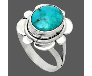 Natural Rare Turquoise Nevada Aztec Mt Ring size-8 SDR245073 R-1342, 9x11 mm