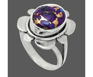 Copper Purple Turquoise Ring size-6.5 SDR245077 R-1342, 9x11 mm