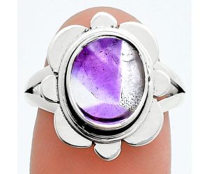 Super 23 Amethyst Mineral From Auralite Ring size-8 SDR245081 R-1342, 9x11 mm