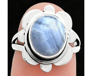 Blue Lace Agate Ring size-5.5 SDR245085 R-1342, 9x11 mm