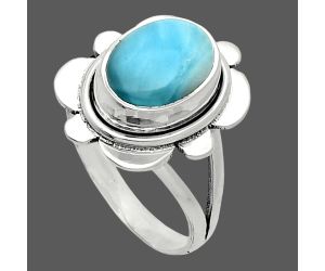 Larimar (Dominican Republic) Ring size-8 SDR245092 R-1342, 8x11 mm