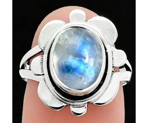 Rainbow Moonstone Ring size-7 SDR245094 R-1342, 8x11 mm