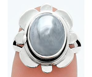 Gunmetal Ring size-5.5 SDR245096 R-1342, 9x11 mm