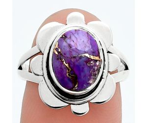 Copper Purple Turquoise Ring size-8 SDR245097 R-1342, 8x11 mm