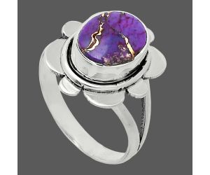 Copper Purple Turquoise Ring size-8 SDR245097 R-1342, 8x11 mm