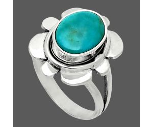 Natural Rare Turquoise Nevada Aztec Mt Ring size-6.5 SDR245107 R-1342, 8x10 mm