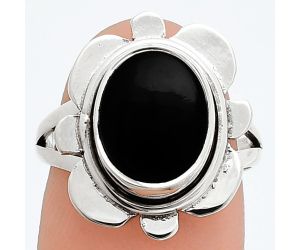 Black Onyx Ring size-7 SDR245109 R-1342, 9x12 mm