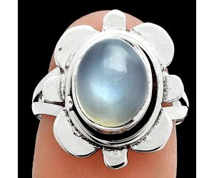 Srilankan Moonstone Ring size-7 SDR245114 R-1342, 9x11 mm