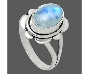 Rainbow Moonstone Ring size-8 SDR245116 R-1342, 8x11 mm